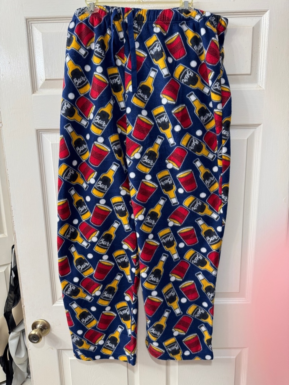 Open Trails Men's Fleece Pajama Pants 2X Beer Pong Ted CUP NWOT